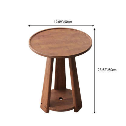 Minimalist Triangle Wood 2-Tier Side Table