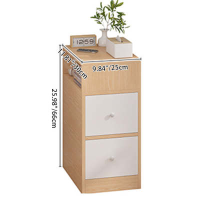 Minimalist Panel Nightstand 1/2-Drawer — B - Large / Original Wood Color