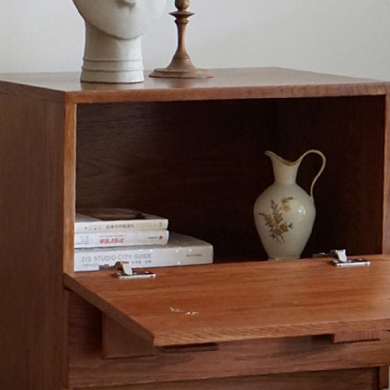 Vintage Pine Ash Wood Storage Side Table