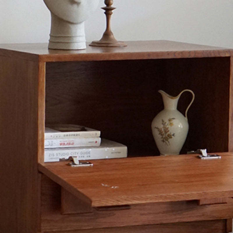Vintage Pine Ash Wood Storage Side Table