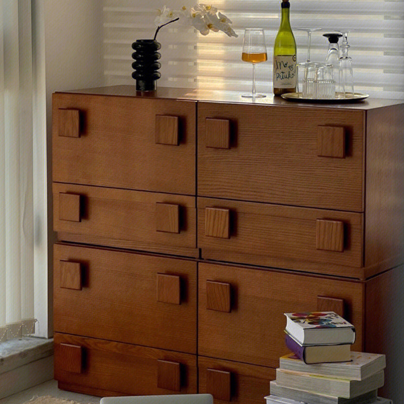 Vintage Pine Ash Wood Storage Side Table