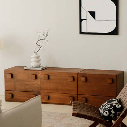 Vintage Pine Ash Wood Storage Side Table