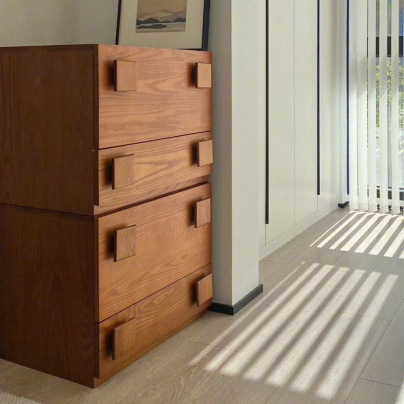 Vintage Pine Ash Wood Storage Side Table