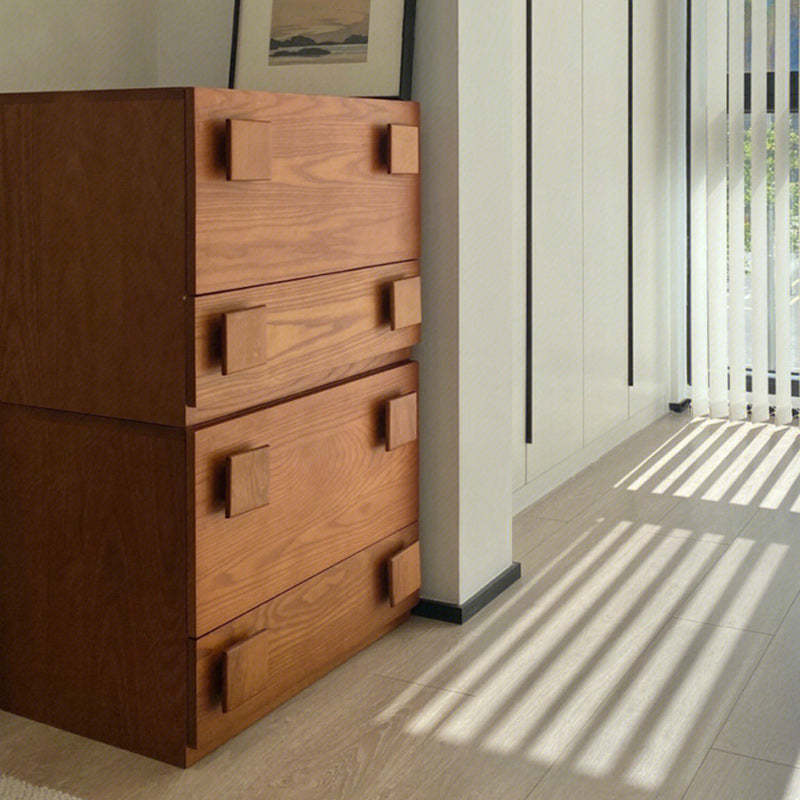 Vintage Pine Ash Wood Storage Side Table