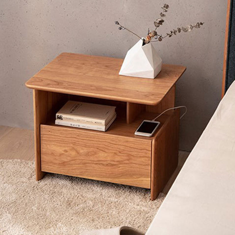 Vintage Wood Nightstand 1-Drawer