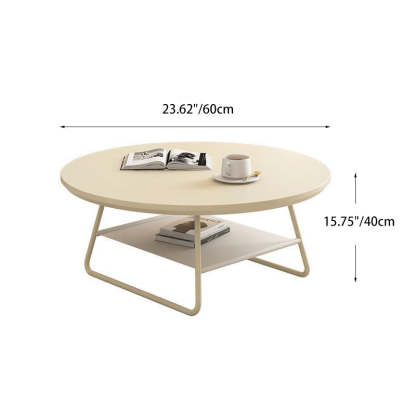 Minimalist Cream Iron Rock Slab Coffee Table