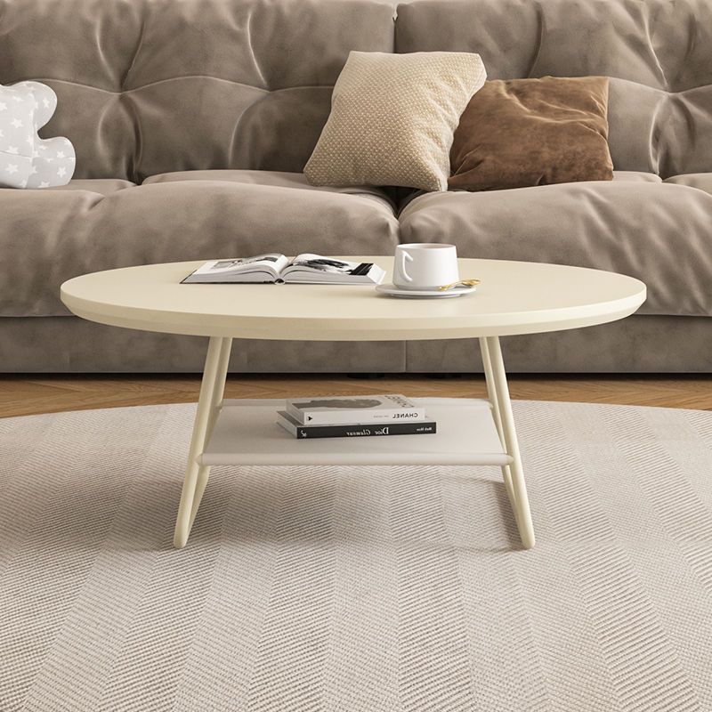 Minimalist Cream Iron Rock Slab Coffee Table