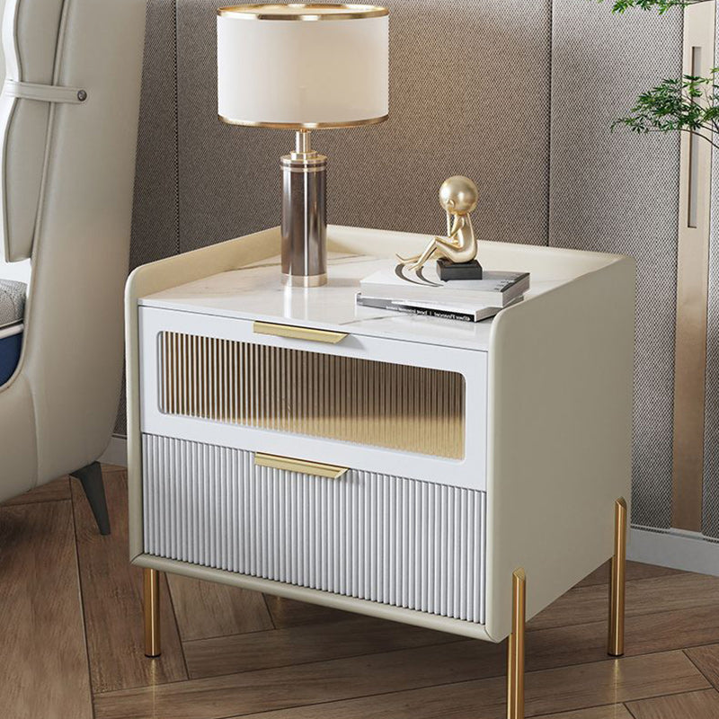 Nordic Wood 2-Drawer Nightstand — Orange