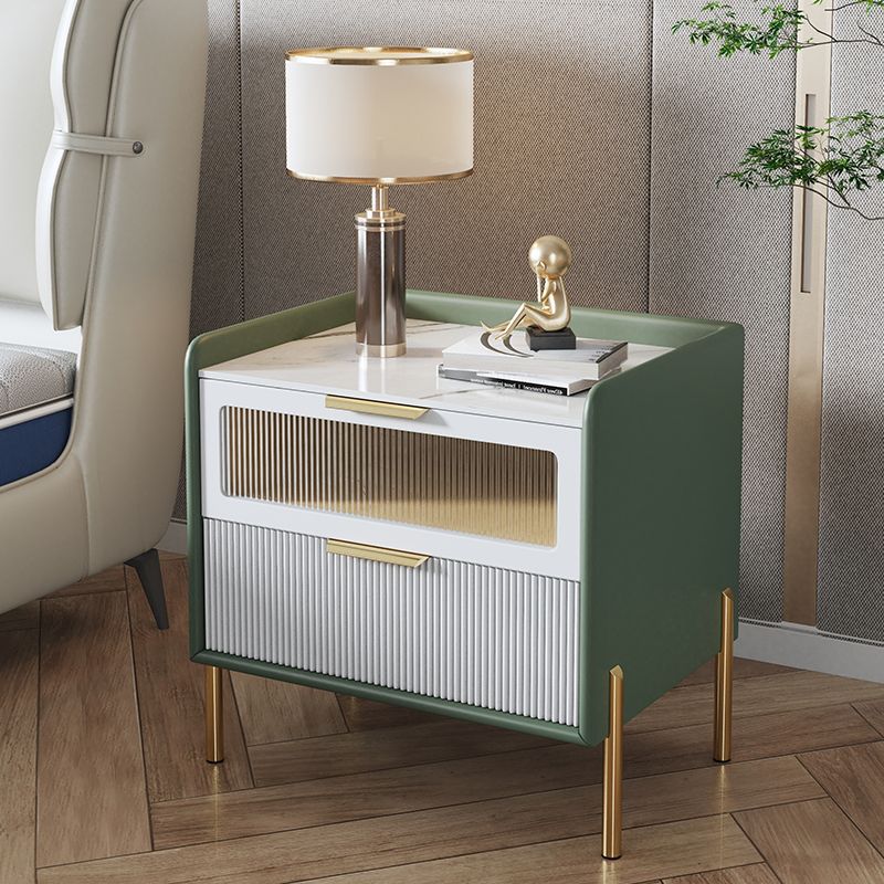 Nordic Wood 2-Drawer Nightstand — Orange