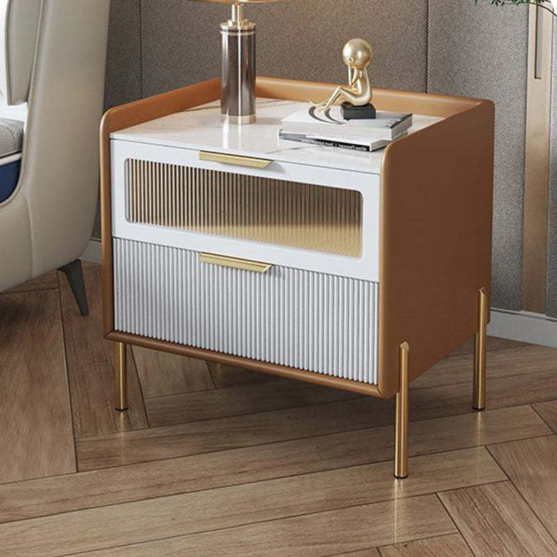 Nordic Wood 2-Drawer Nightstand — Gray