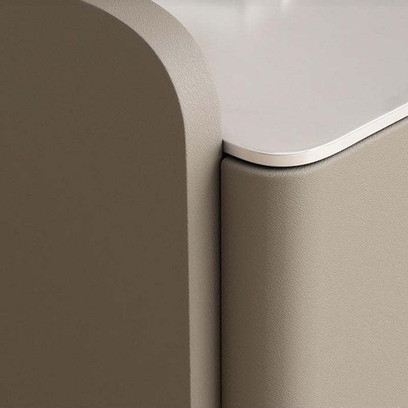 Modern Luxury Rectangle Square Wood Rock Slab Nightstand 2-Drawer For Bedroom