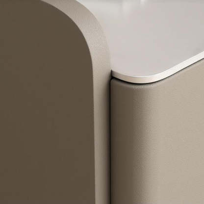 Modern Luxury Rectangle Square Wood Rock Slab Nightstand 2-Drawer For Bedroom