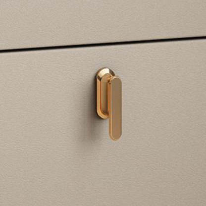 Modern Luxury Rectangle Square Wood Rock Slab Nightstand 2-Drawer For Bedroom