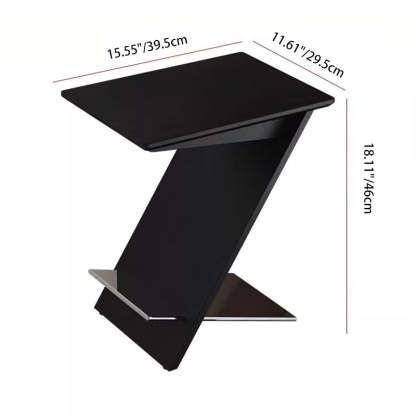Minimalist Z-Shape Wood Metal Side Table