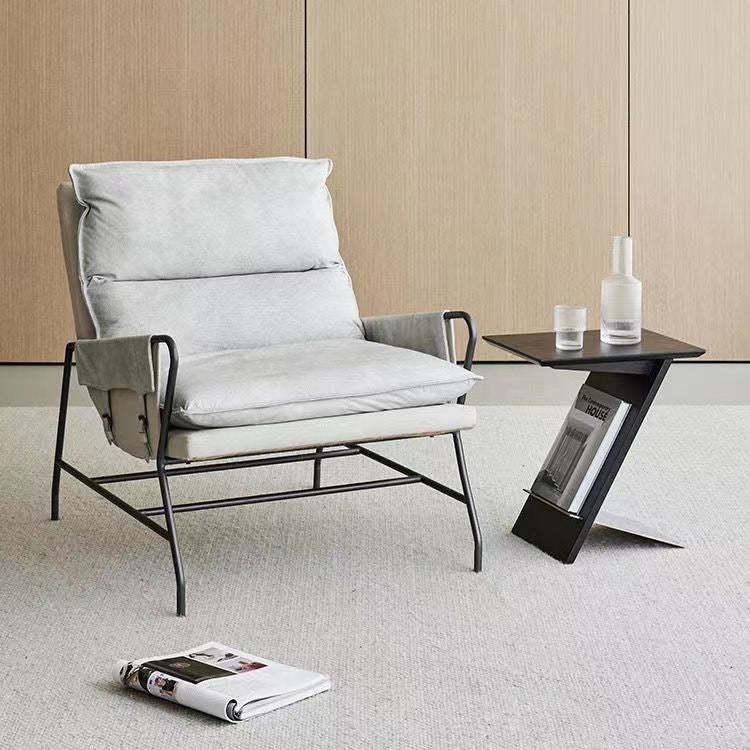 Minimalist Z-Shape Wood Metal Side Table