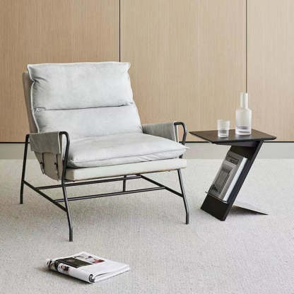 Minimalist Z-Shape Wood Metal Side Table