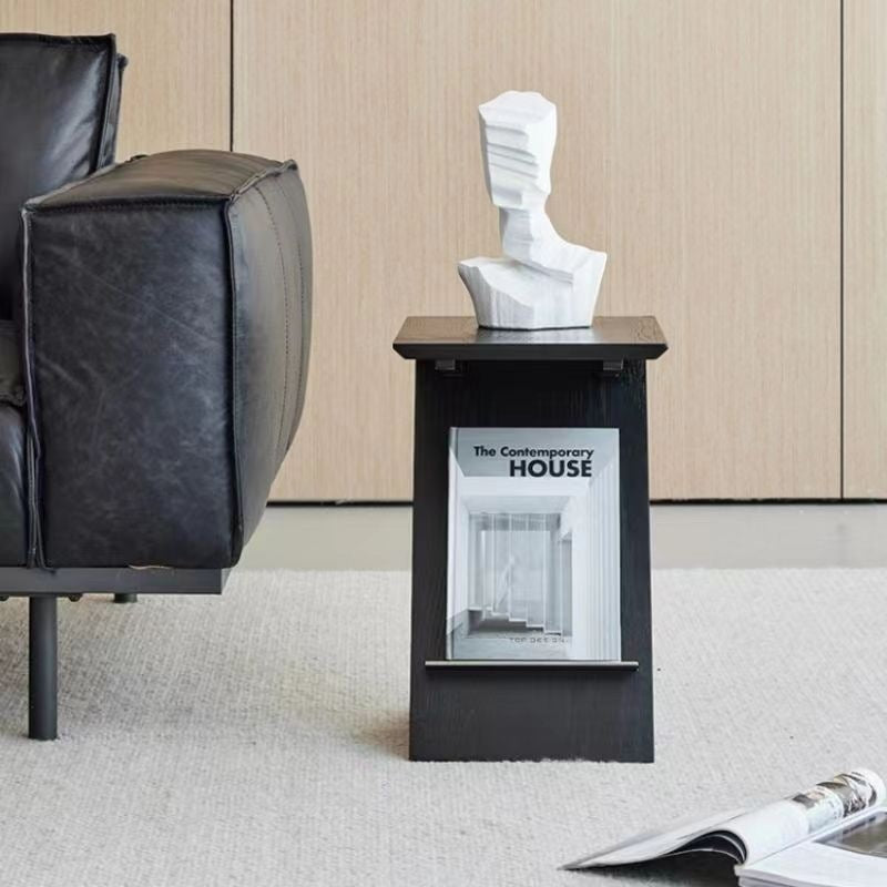 Minimalist Z-Shape Wood Metal Side Table