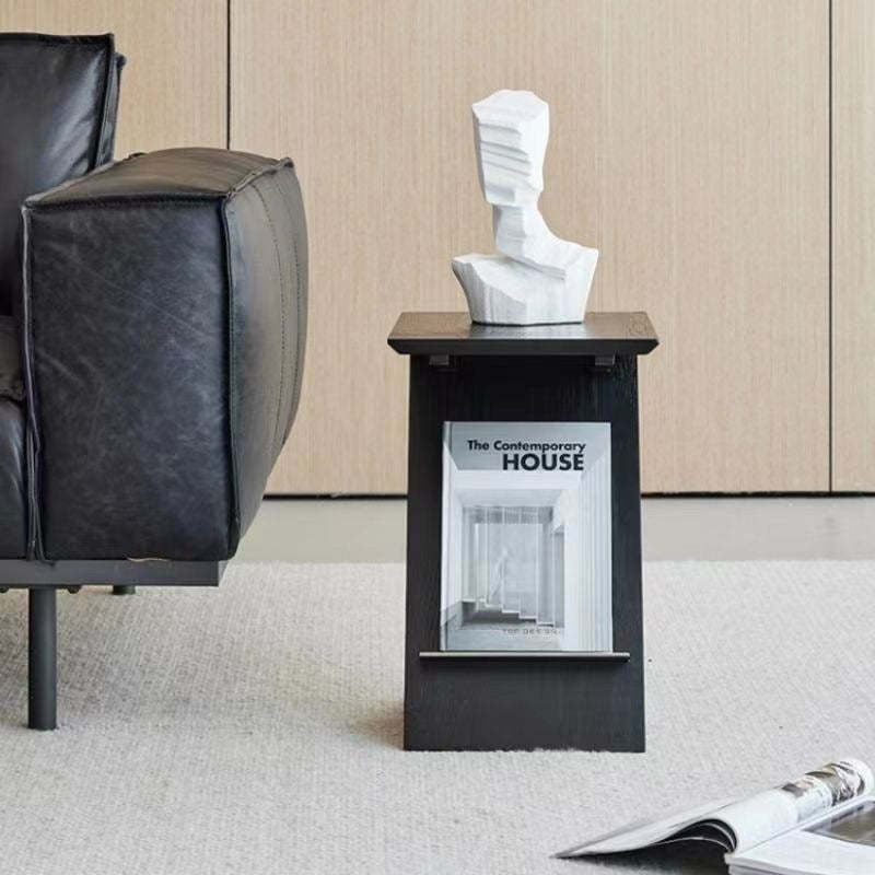 Minimalist Z-Shape Wood Metal Side Table