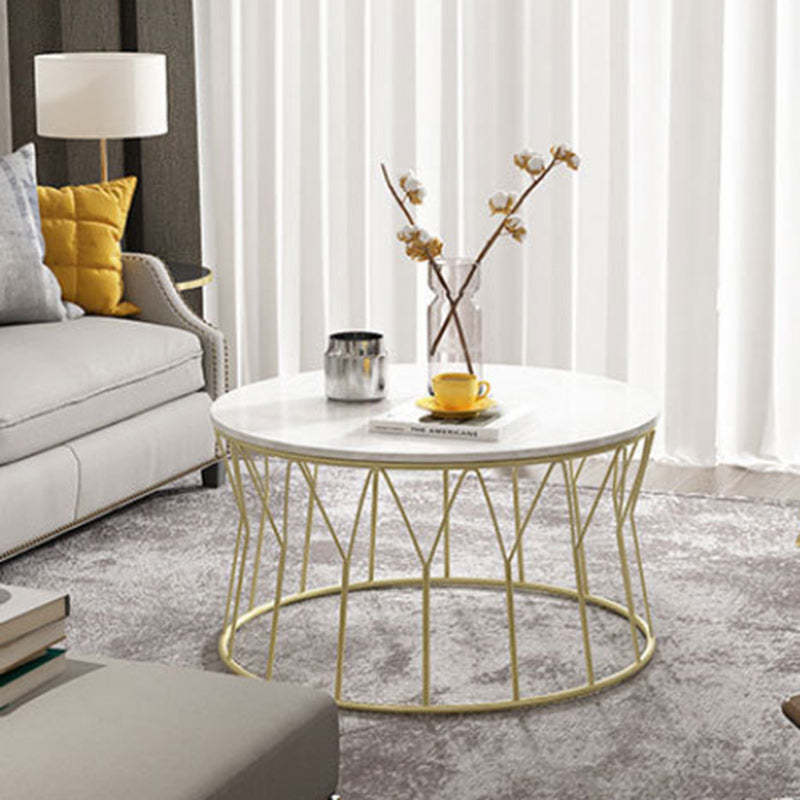 Lighom nordic white coffee tables in iron marble stone