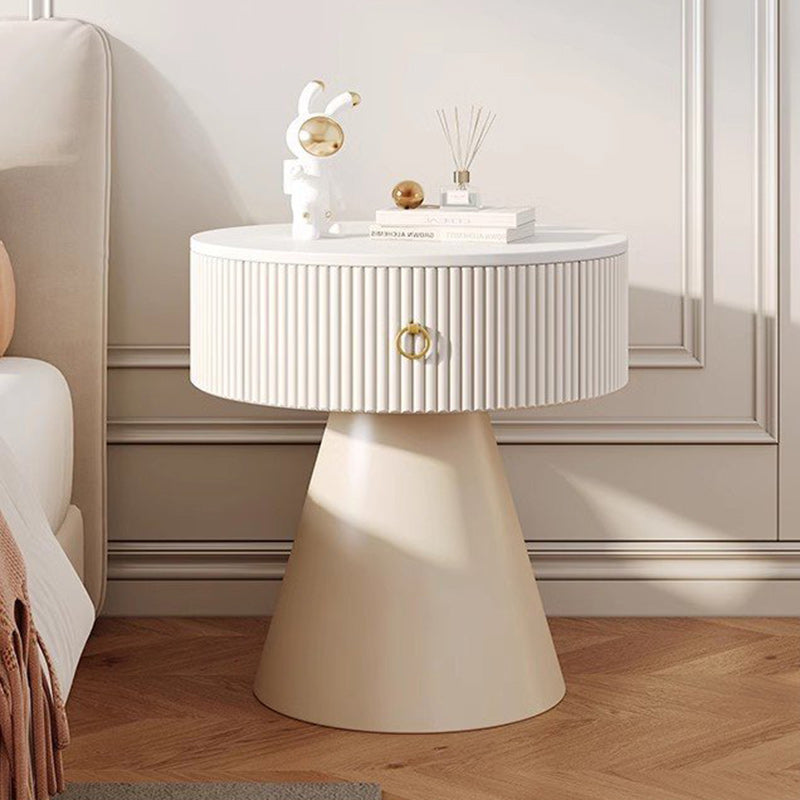 Scandinavian Cylinder Cone Rock Slab Nightstand