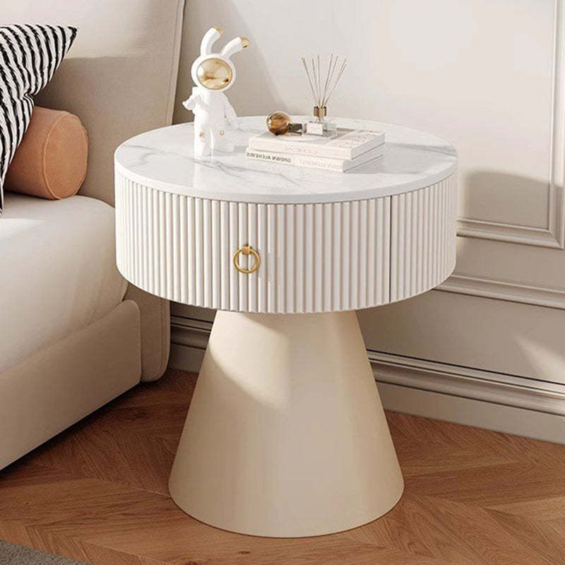 Lighom nordic rock slab black nightstands in marble wood