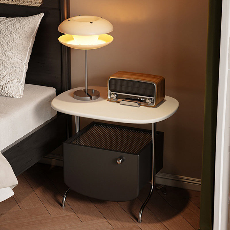 Lighom nordic 1-drawer panel steel glass metal nightstands