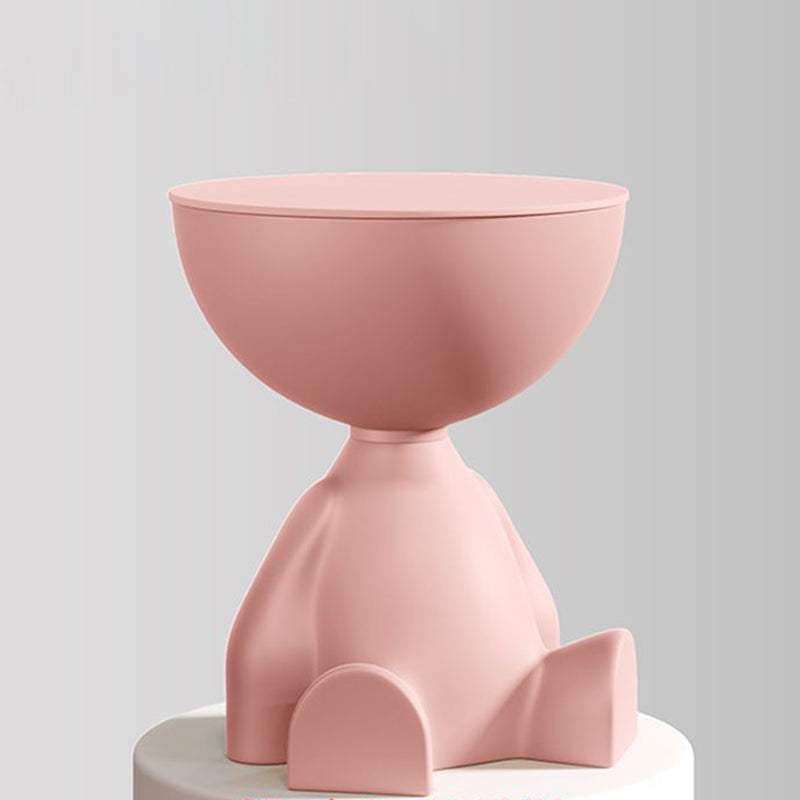 Contemporary Bear Round Plastic Side Table