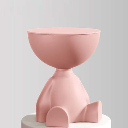 Contemporary Bear Round Plastic Side Table
