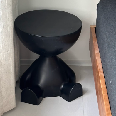 Contemporary Bear Round Plastic Side Table