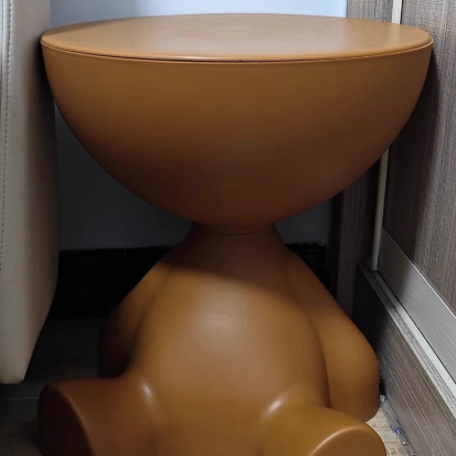 Contemporary Bear Round Plastic Side Table