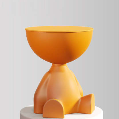 Contemporary Bear Round Plastic Side Table