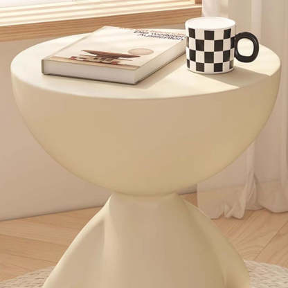 Contemporary Bear Round Plastic Side Table — Gray