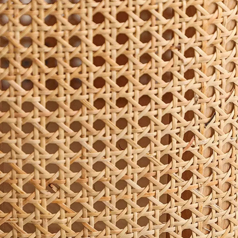 Japanese Cylinder Wood Rattan Side Table