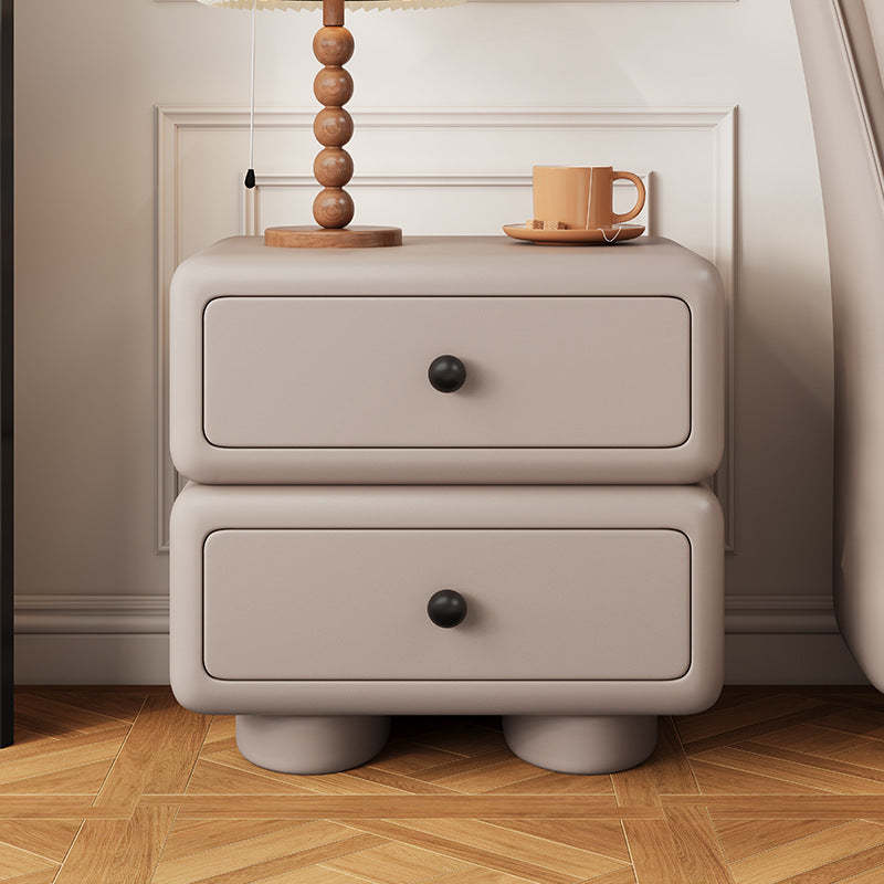 Scandinavian Kids Wood 2-Drawer Nightstand — Khaki