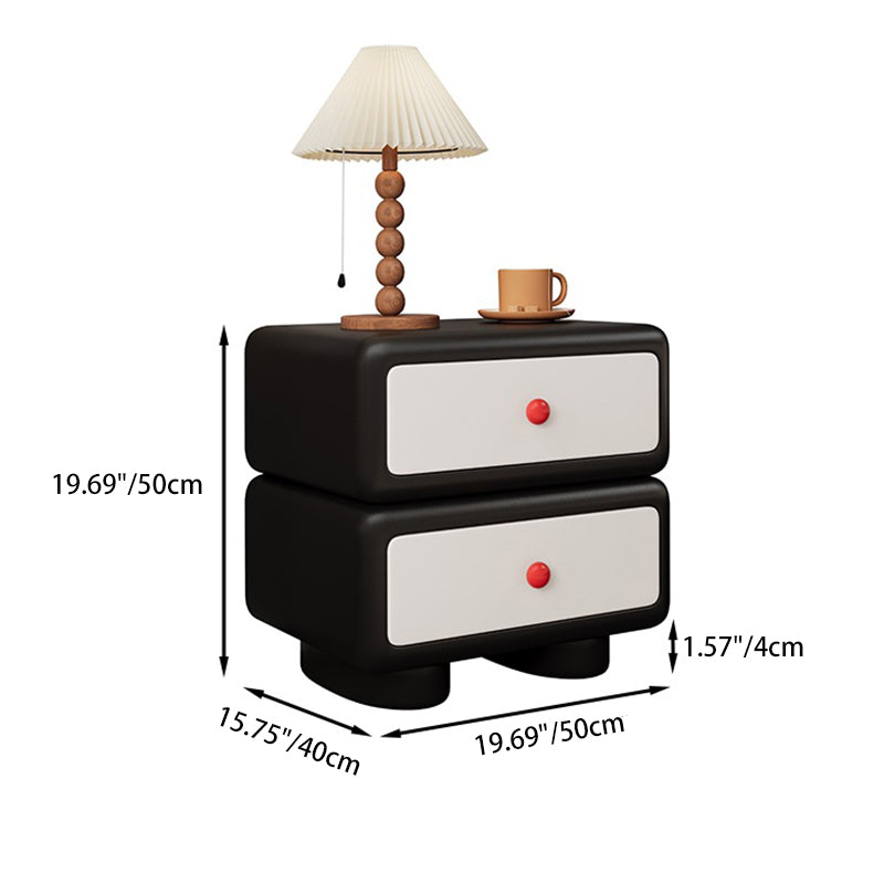 Scandinavian Kids Wood 2-Drawer Nightstand — Black