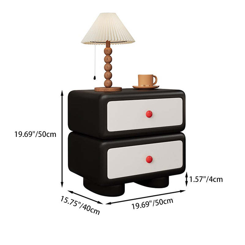 Scandinavian Kids Wood 2-Drawer Nightstand — Black
