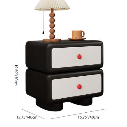Scandinavian Kids Wood 2-Drawer Nightstand — Khaki