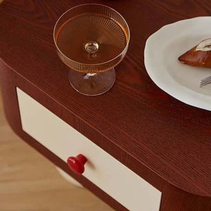 Contemporary Cylinder Artificial Panel Nightstand