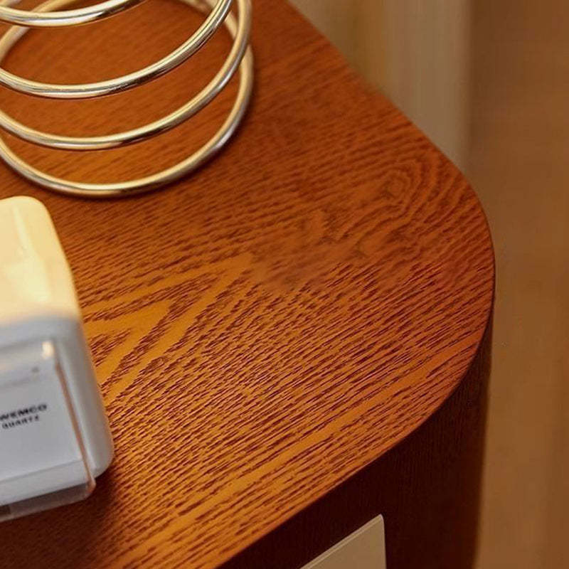 Contemporary Cylinder Artificial Panel Nightstand