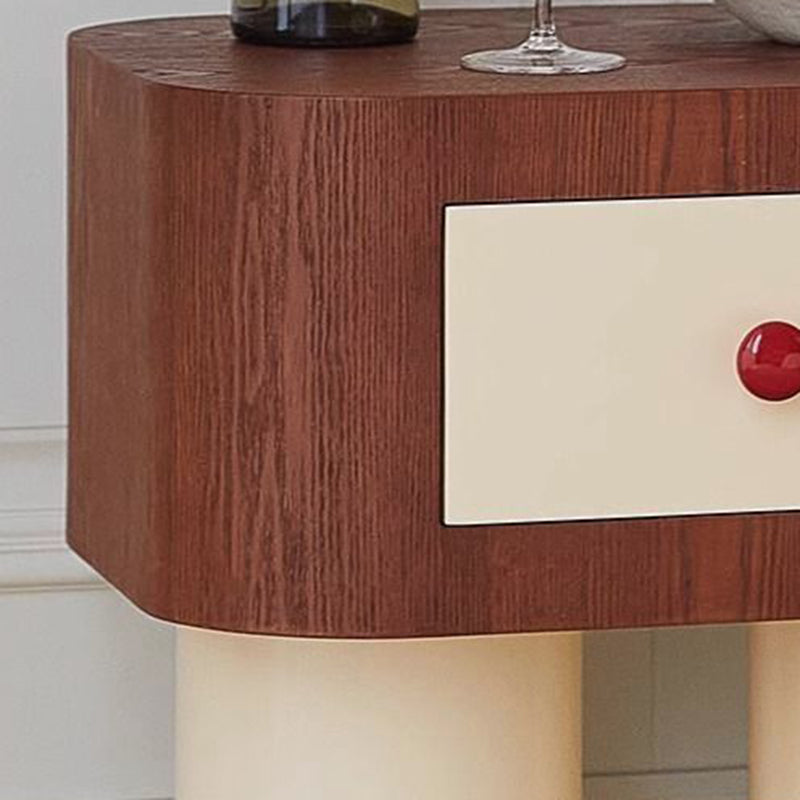 Contemporary Cylinder Artificial Panel Nightstand