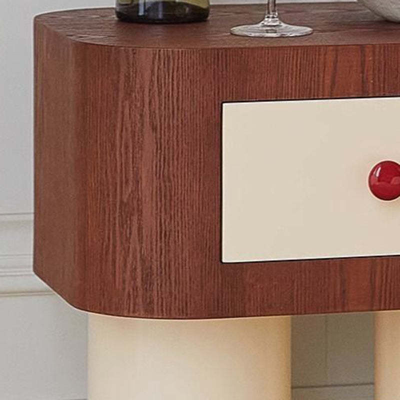 Contemporary Cylinder Artificial Panel Nightstand