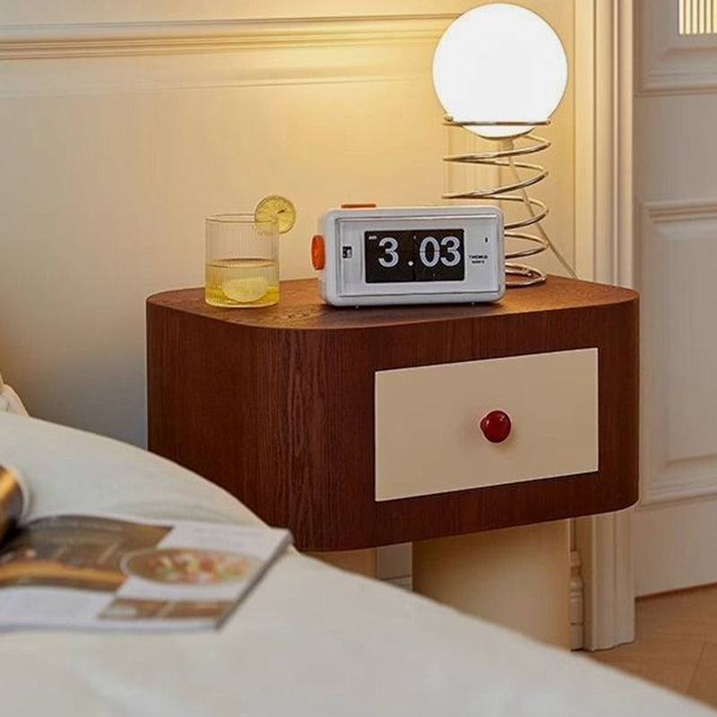 Contemporary Cylinder Artificial Panel Nightstand