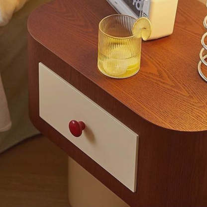 Contemporary Cylinder Artificial Panel Nightstand