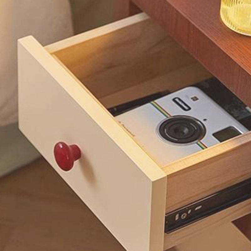 Contemporary Cylinder Artificial Panel Nightstand