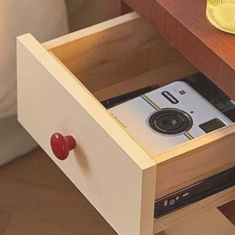 Contemporary Cylinder Artificial Panel Nightstand