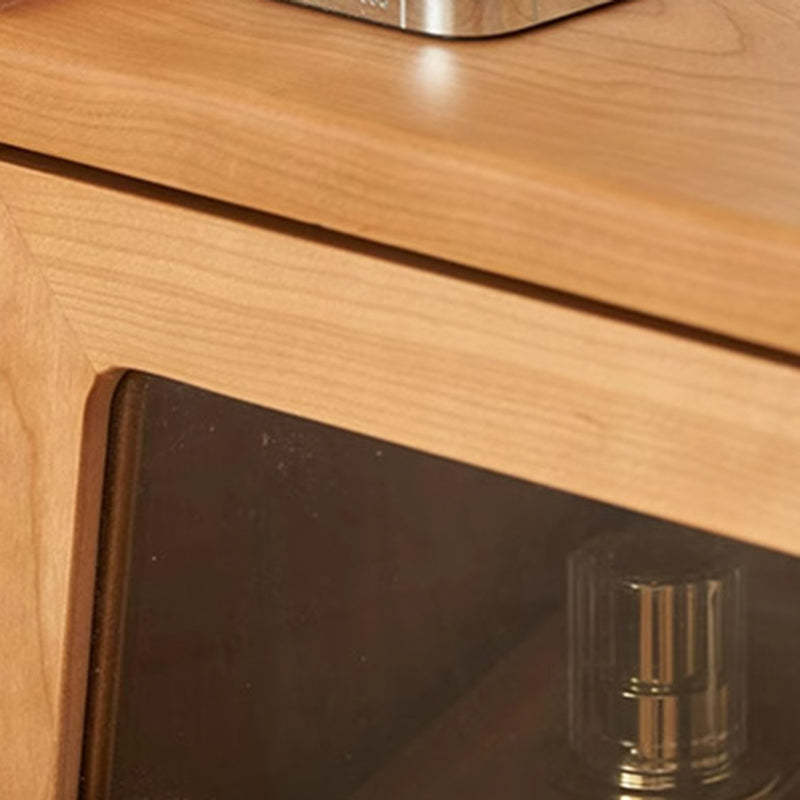 Vintage Trapezoidal Cherry Wood 2-Drawer Nightstand