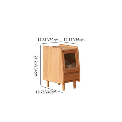 Vintage Trapezoidal Cherry Wood 2-Drawer Nightstand