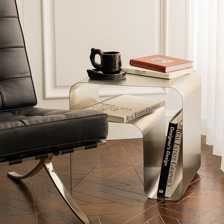 Minimalist Arch Iron 2-Tier Side Table
