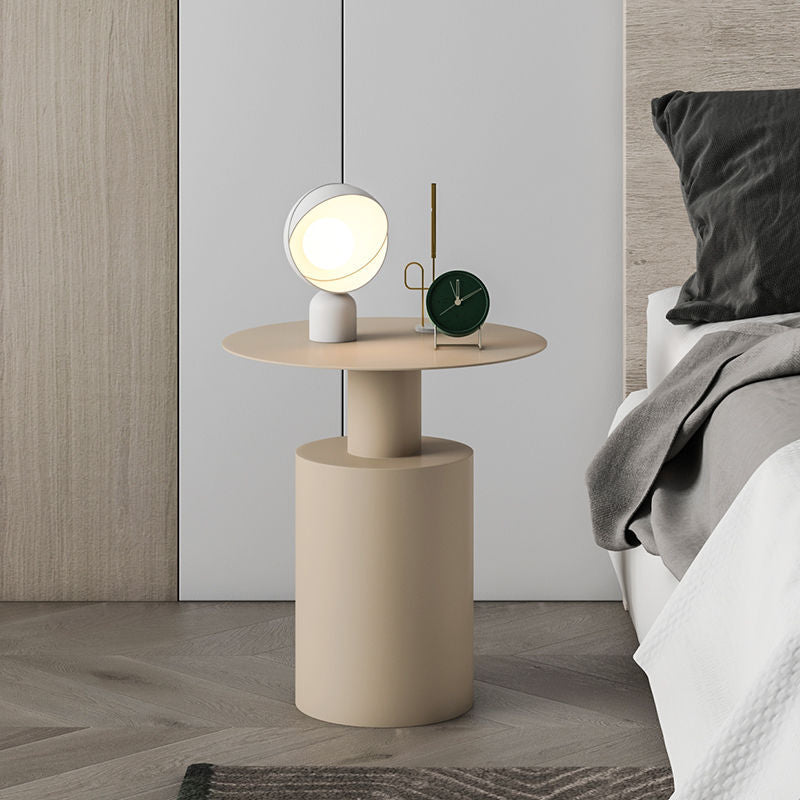 Minimalist Round Cylinder Iron Nightstand