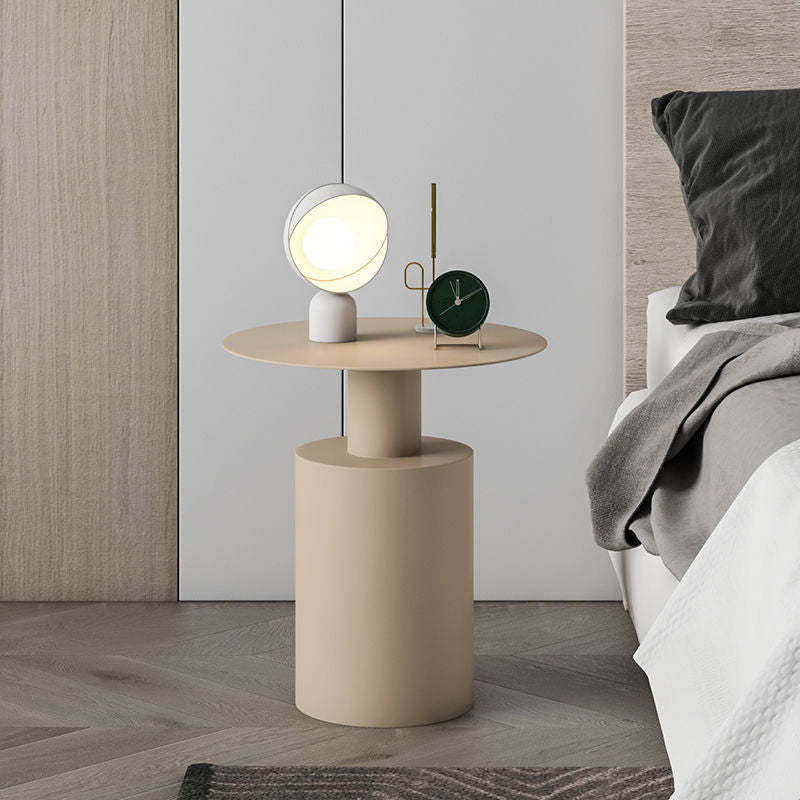 Minimalist Round Cylinder Iron Nightstand
